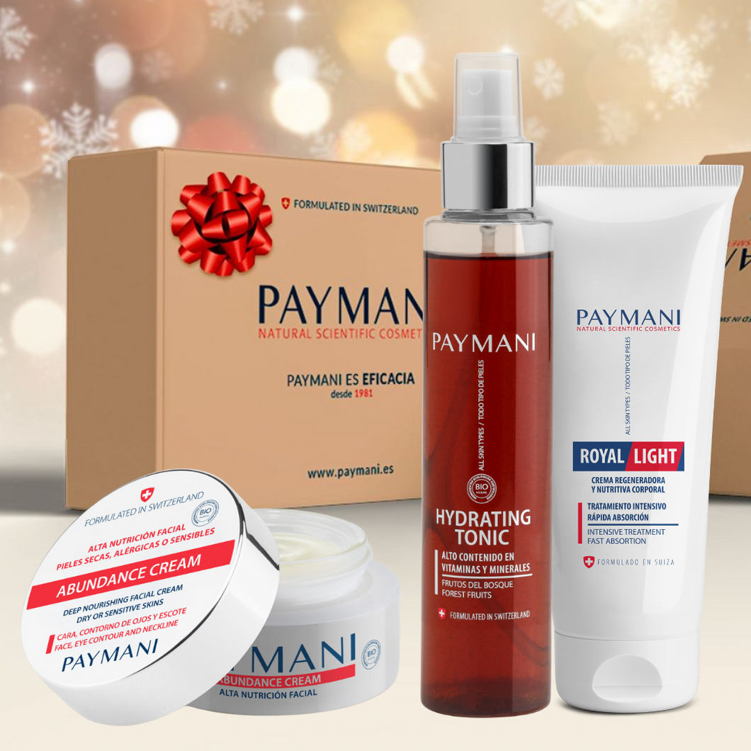 PAYMANI ESSENTIALS, DRY SKIN. Recovers elasticity, luminosity and beauty of the face and body.