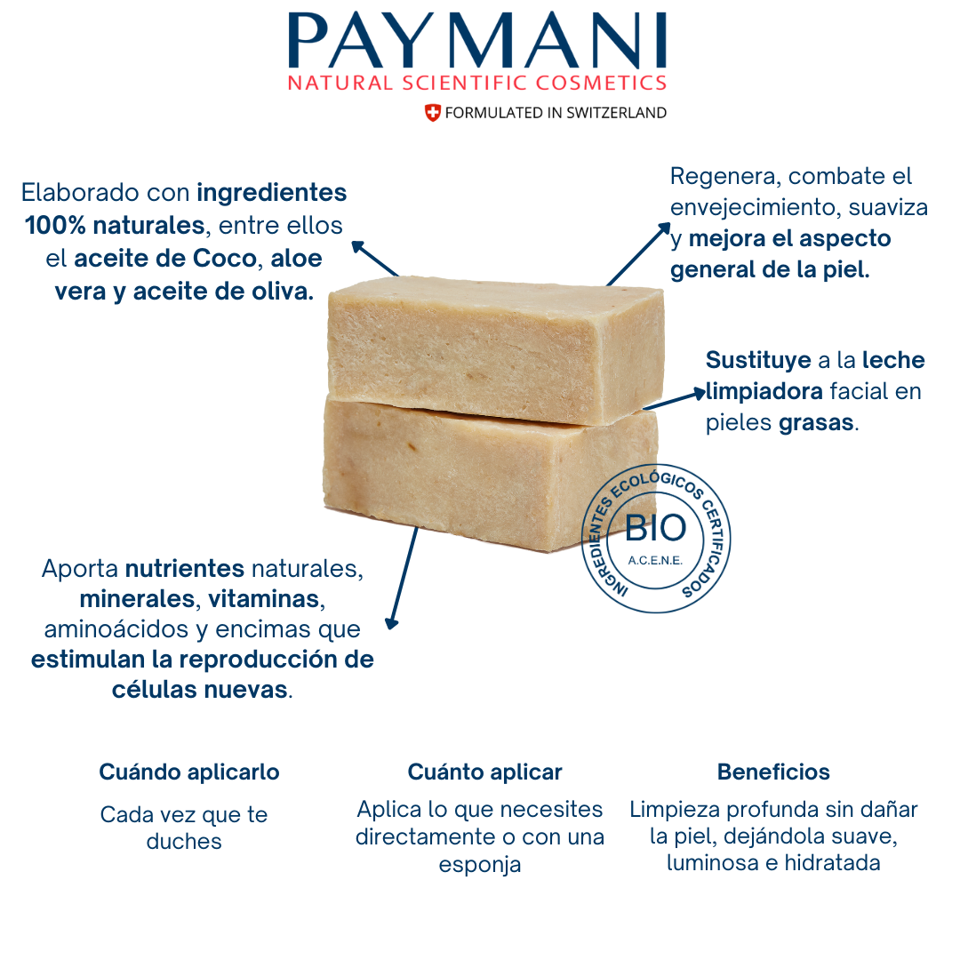 Jabón natural con aceite de coco y Rosa Mosqueta 5 efectos en 1 – PAYMANI